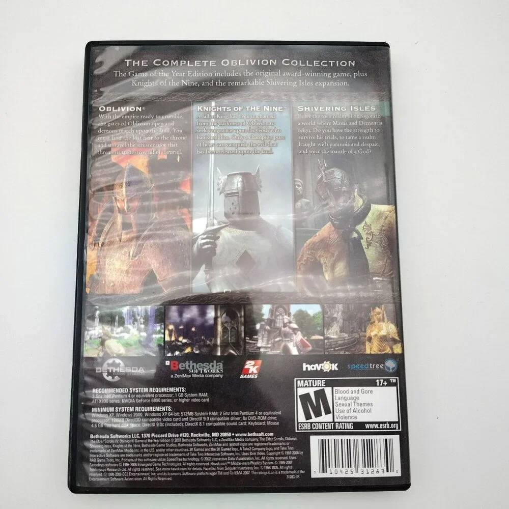 Elder Scrolls Oblivion Game of Year PC DVD Map Insert Shivering Isles Untested